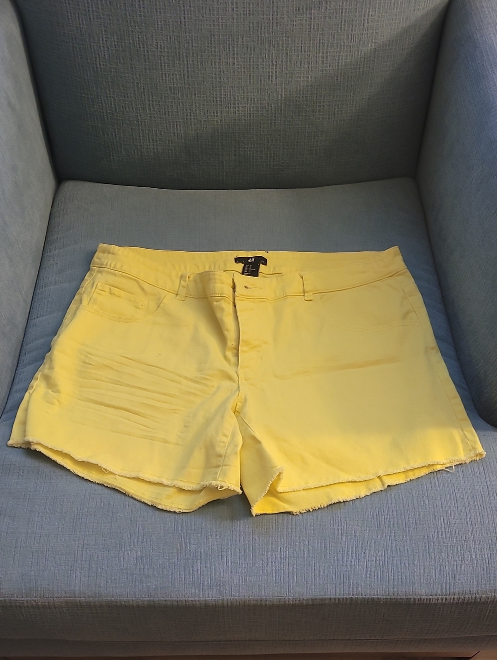 H&M Bright Yellow Denim Cutoff Shorts